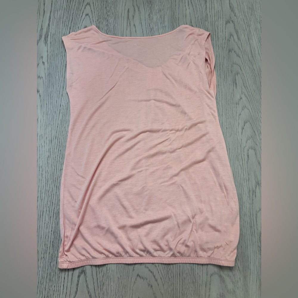 LOFT Lightweight Tee In Blush With Elastic At The Bottom Size S - Picture 2 of 6
